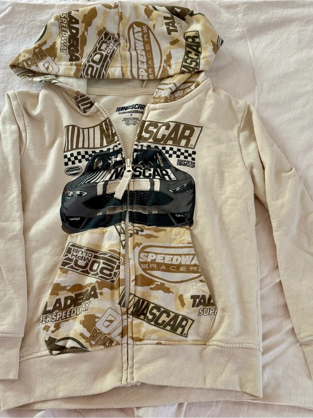 2005 NASCAR Kids Hoodie Size 8 Speedway Racing Full Zip Y2K